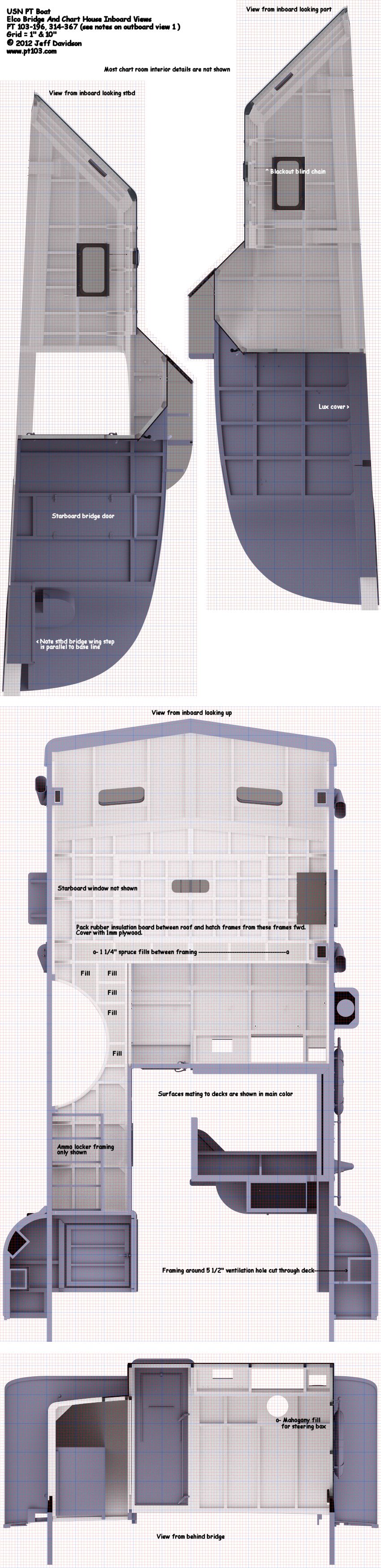 Elco PT Boat 103 Class Bridge And Chart House Dimensions