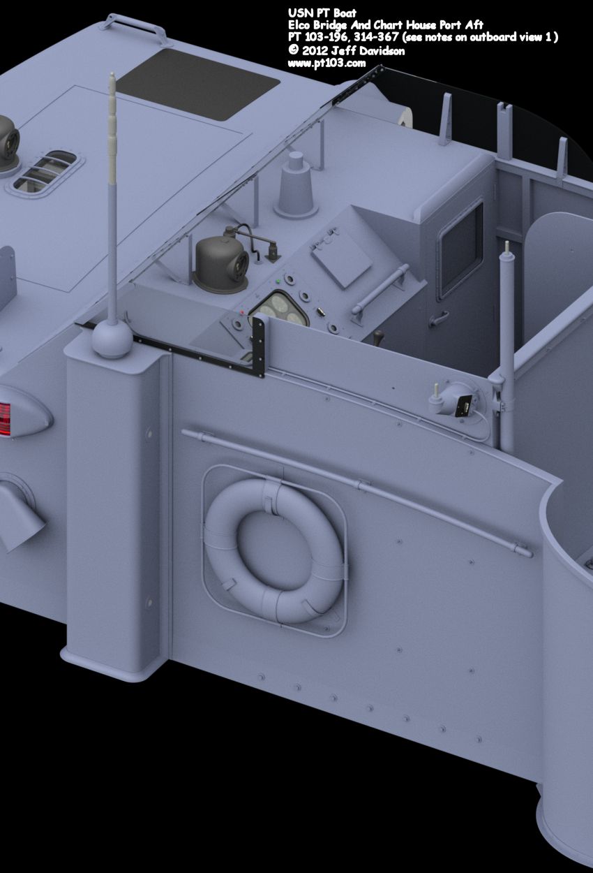 Elco PT Boat 103 Class Bridge And Chart House Perspective