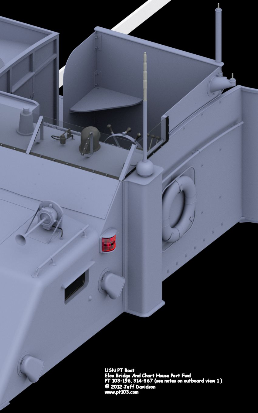 Elco PT Boat 103 Class Bridge And Chart House Perspective