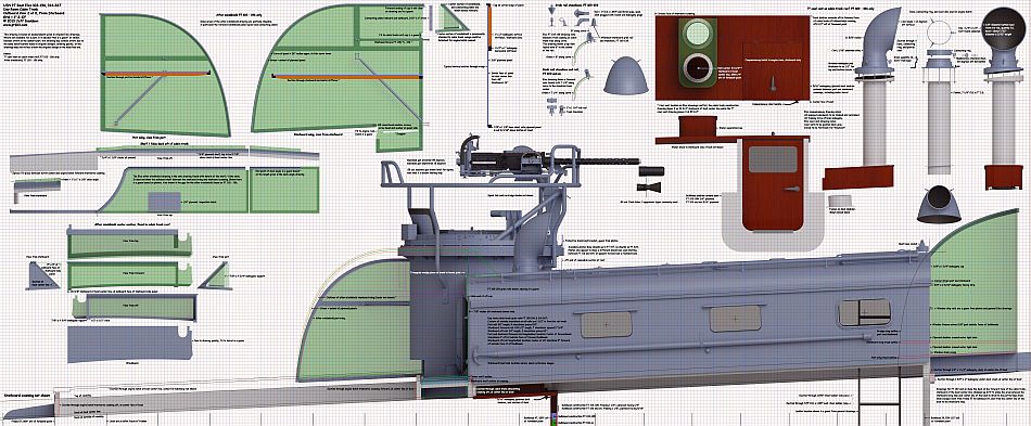 PT Boat Elco 103 Class Day Room Cabin Trunk Dimensions