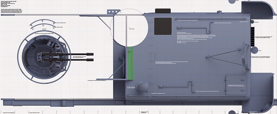 PT Boat Elco 103 Class Day Room Cabin Trunk Dimensions