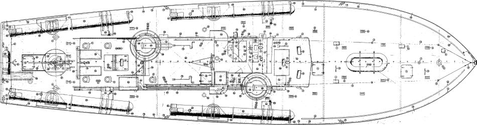 Elco PT Boat 103 Class Deck Arrangement