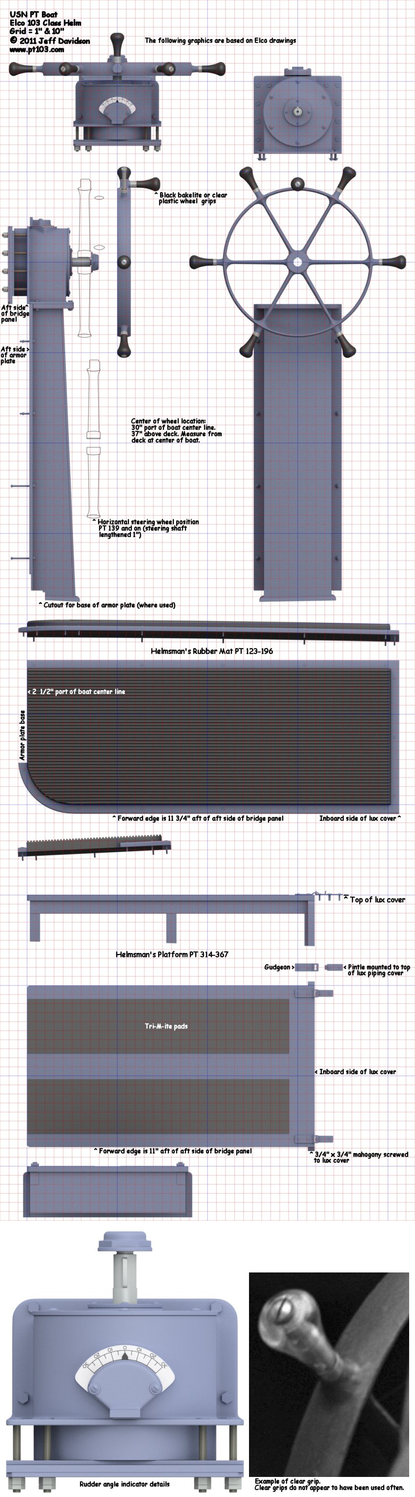 Elco PT Boat 103 Class Helm Dimensions