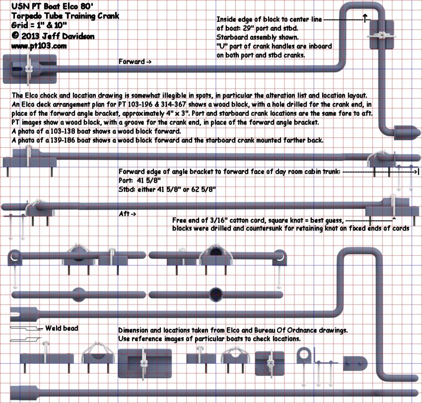 Elco PT Boat 103 Class Torpedo Tube Training Crank Dimensions